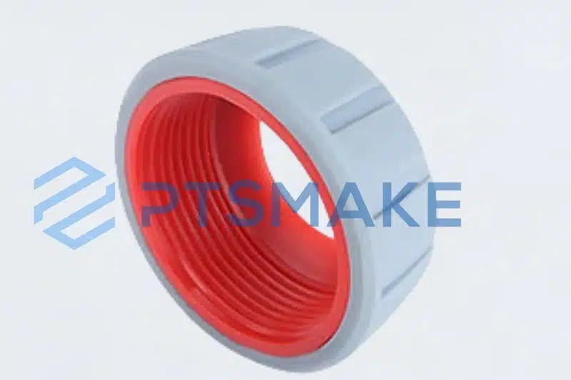 2K Red and gray threaded plastic ring