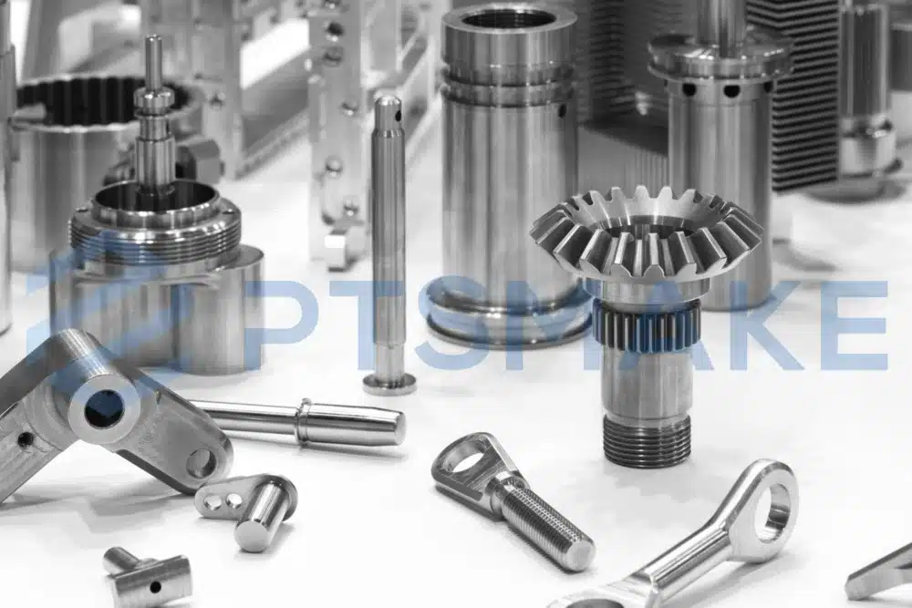 Variety of CNC metal components displayed