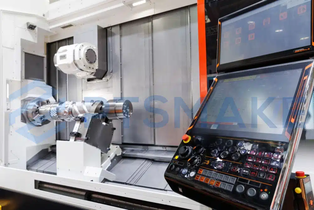 CNC machine with control panel interface