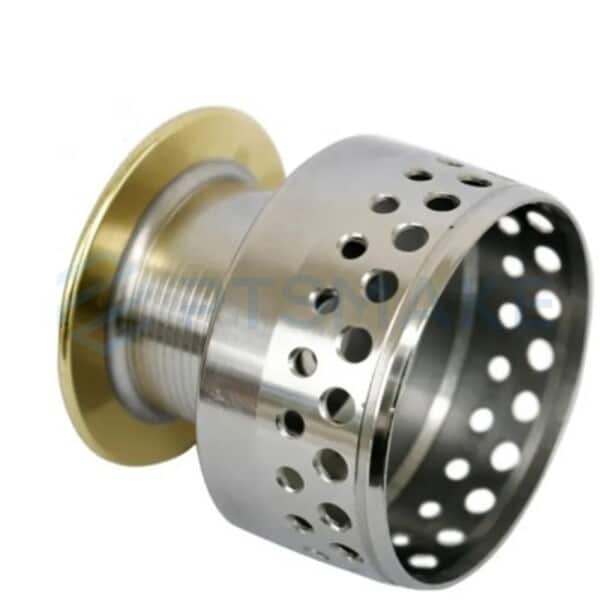 Perforated stainless steel and brass fitting