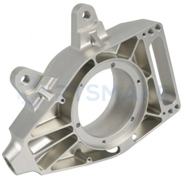 CNC-machined silver engine bracket