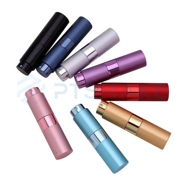 Colorful aluminum perfume spray bottles