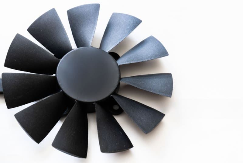 Black plastic fan blade assembly