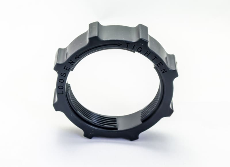 Black plastic tightener ring with grip