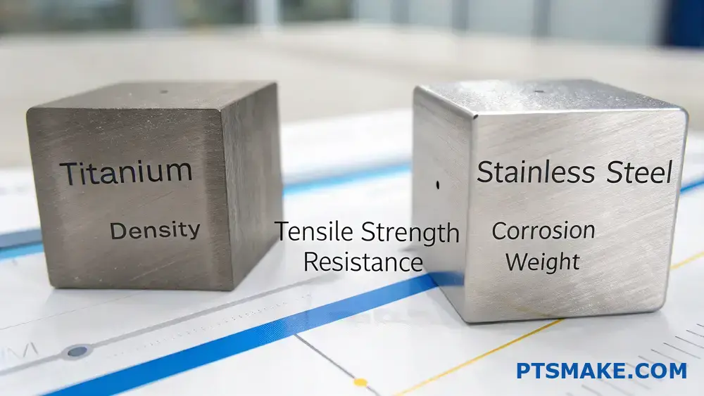 Vergelijking van de materiaaleigenschappen van titanium en roestvast staal