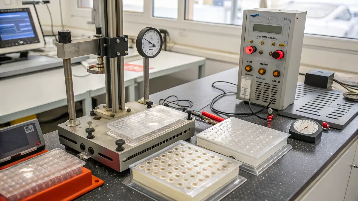 Polycarbonaatmateriaal onder hoge temperatuurtest