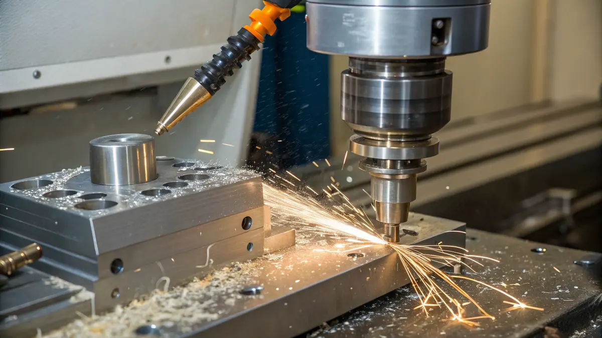 CNC Machining Process Showing Tool Chatter Effects