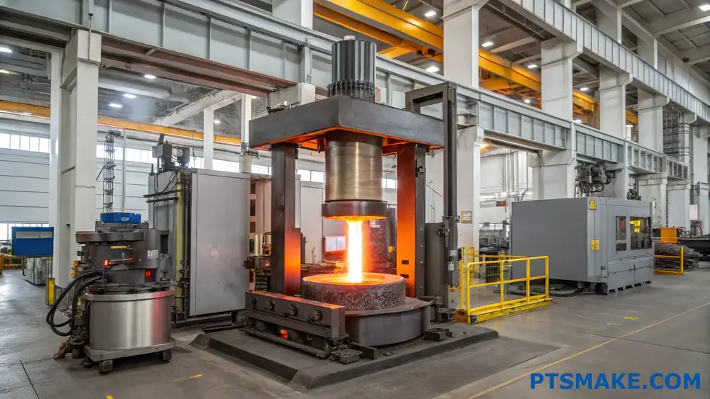 Wytrzymała prasa kuźnicza kształtująca rozgrzany metal w fabryce