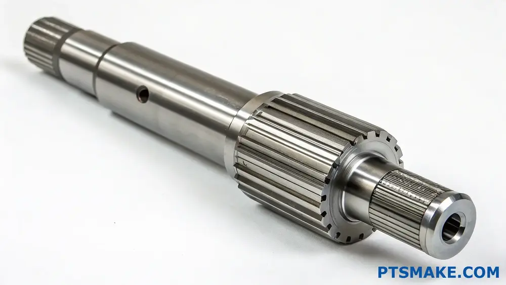 High-Precision CNC Machined Steel Shaft With Splines