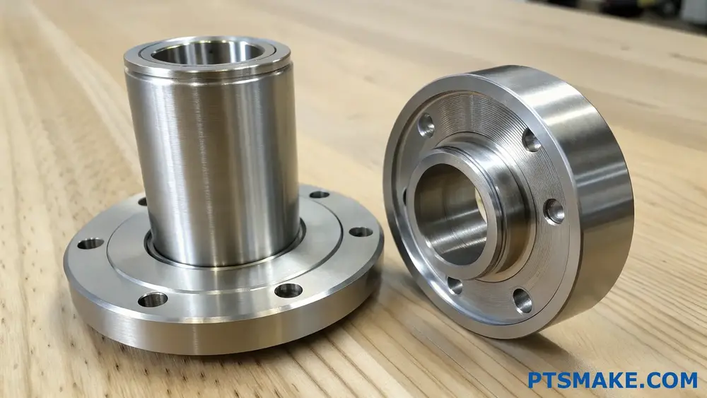 Precision CNC machined metal components with smooth finish