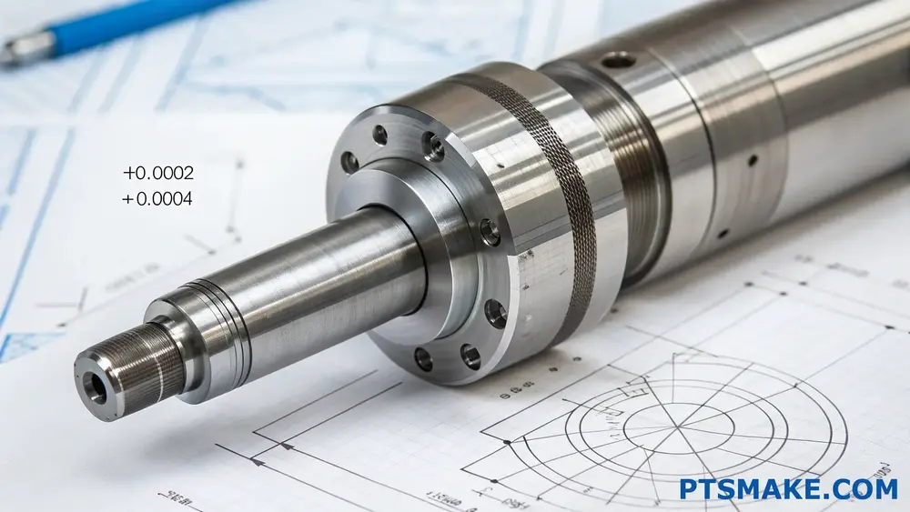 High-Precision CNC Machined Shaft With Engineering Drawings
