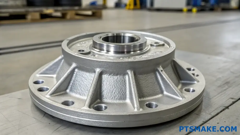 High-precision CNC machined metal component with multiple holes and smooth finish