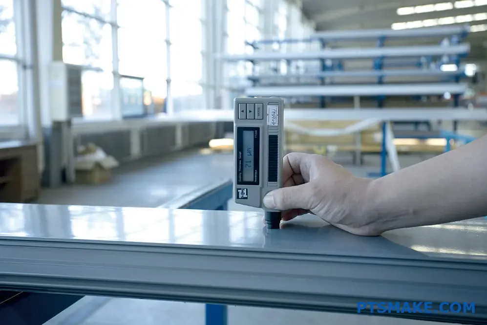 Engineer Inspecting Aluminum Tubes At Warehouse