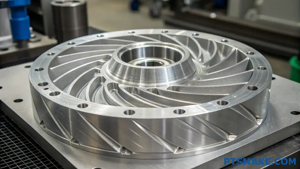 Componente della girante fresato CNC in alluminio di alta precisione
