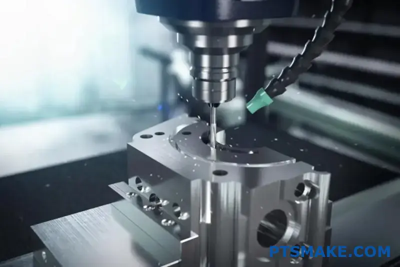CNC machine milling metal precision component