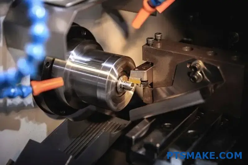 CNC machine milling two metal blocks