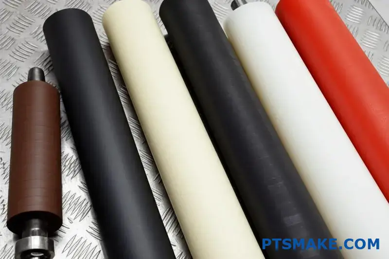 Limpia rodillos de goma de diversos materiales, incluidos silicona y neopreno