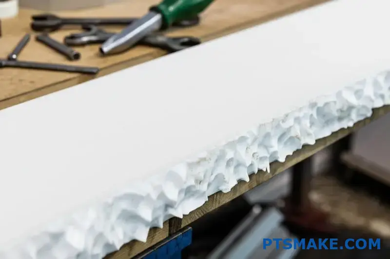 UHMWPE-plaat met ruwe randen door lasersnijden