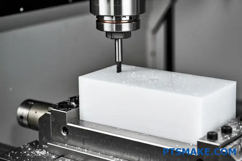 CNC-bewerking van UHMWPE met scherpe frees en stijve opspanning