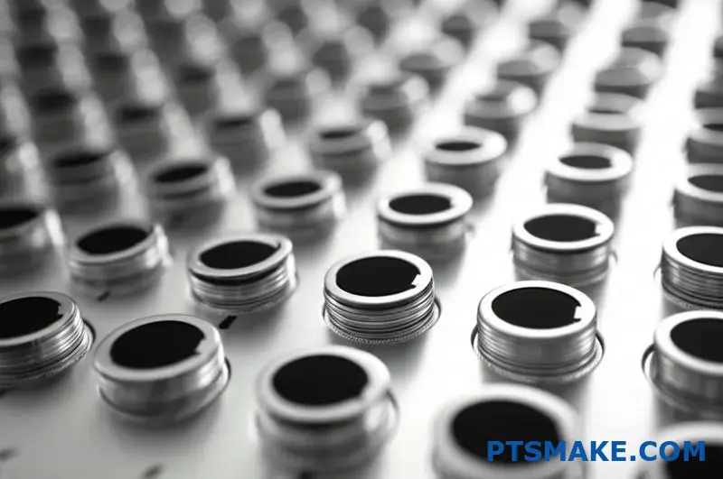 Compact 16mm metal push buttons on control panel