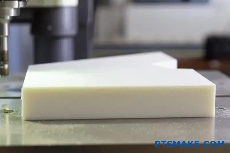 UHMWPE deel met fijne oppervlakteafwerking na CNC-verspaning