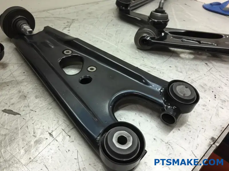 Brazos de control personalizados negros de alta calidad en el banco de trabajo