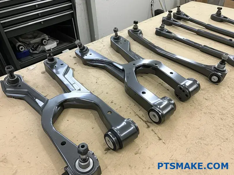 Performance suspension custom control arms with precision mounts