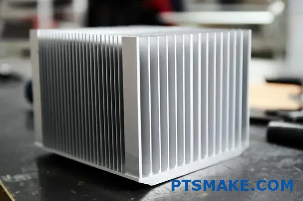 Silver aluminum heat sink with fins for thermal management