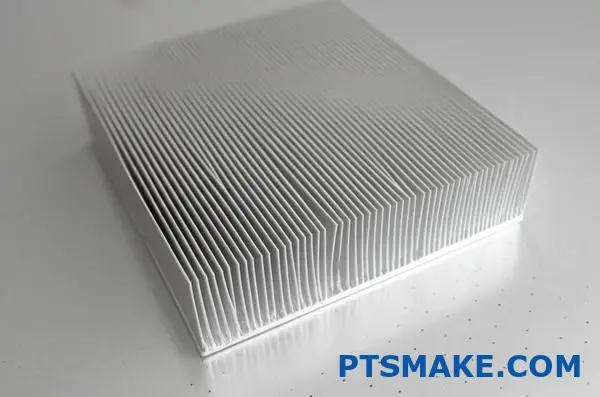 Lightweight aluminum heat sink with detailed fin structure