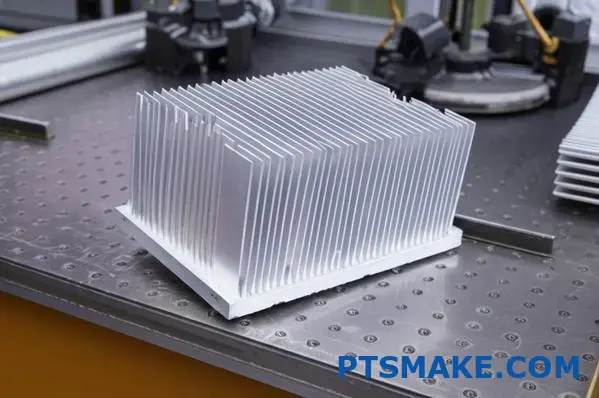 Silver aluminum heat sink with dense fins made from 6063-T5 alloy