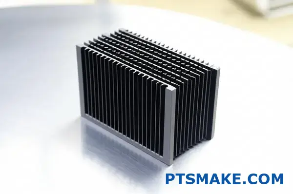 Industrial grade black anodized aluminum heat sink with thin fin structure