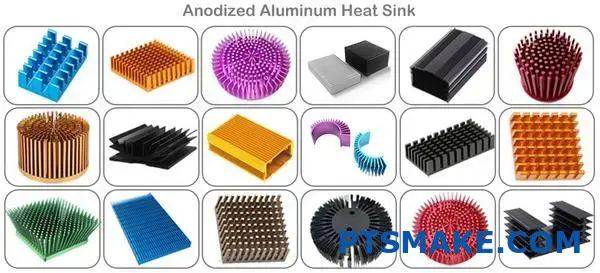 Kühlkörper aus eloxiertem Aluminium mit Kühlrippen für passive Wärmeabstrahlung