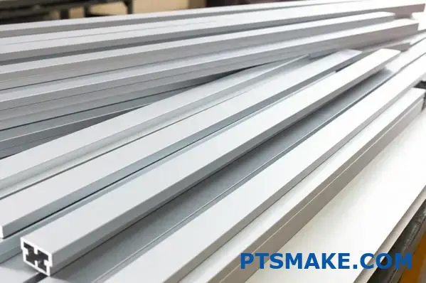 Multiple hardened extruded aluminum profiles after heat treatment