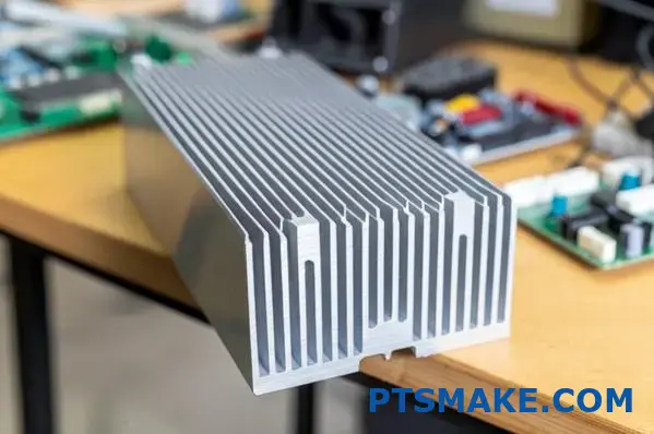 silver aluminum heat sink with parallel fins for cooling devices