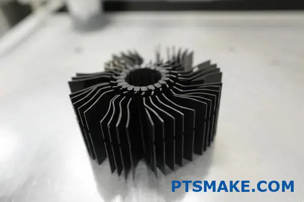 Disipador de calor LED de aleta radial de aluminio negro con forma de estrella