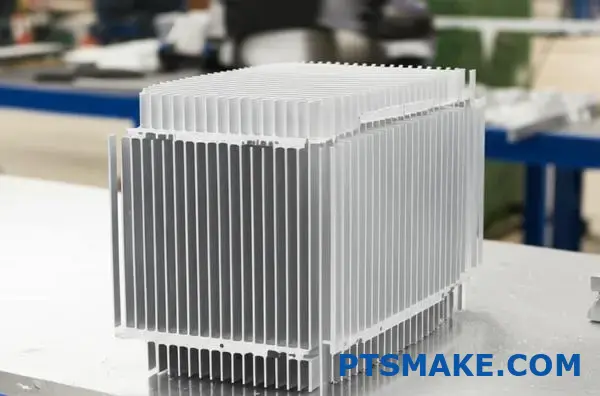 Extruded aluminum heat sink with thick fins for thermal cooling