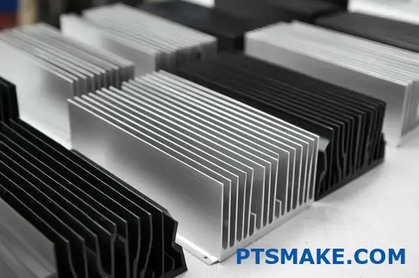 Disipadores de calor de aluminio extruido con acabados brillante y mate
