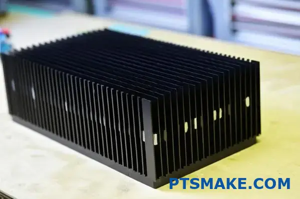 Disipador de calor de aluminio anodizado negro con aletas extruidas para la disipación térmica