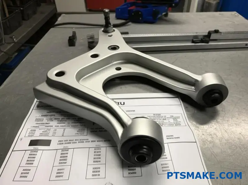 Brazo de control personalizado de aluminio anodizado con papeles de certificación de aleación