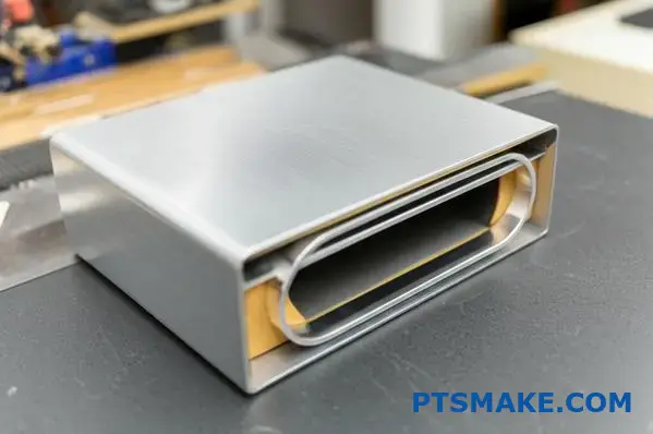 Aluminum speaker enclosure with layered damping structure to reduce resonance