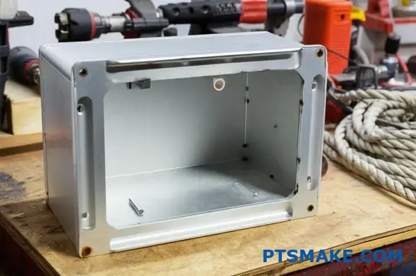 Weatherproof aluminum speaker box with marine-grade coating and hardware