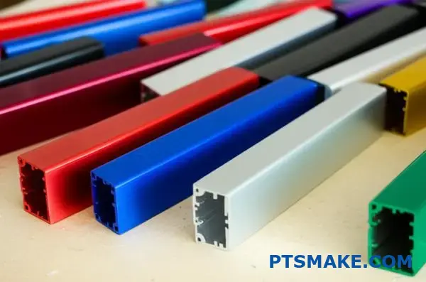 Multiple aluminum speaker enclosures with colorful powder coated finishes
