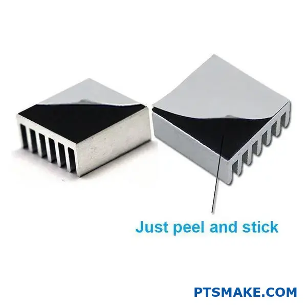 Disipador de calor de aluminio extruido negro fijado con adhesivo térmico