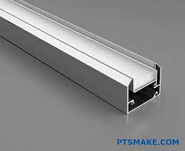 غطاء شريط LED من الألومنيوم الفضي مع غطاء بلوري