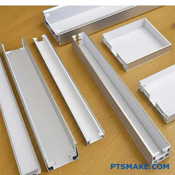 أحجام مختلفة من قنوات الألومنيوم LED ذات العرض والارتفاعات الداخلية المرئية