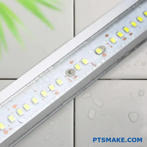 Perfil de alumínio LED à prova de água com tampa transparente selada para ambientes húmidos