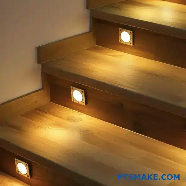 Perfil de iluminação LED para escadas com função antiderrapante e iluminação suave