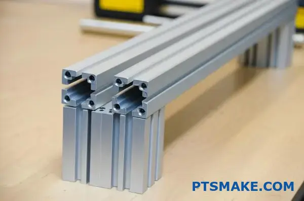 t slot aluminum profile frame with clean anodized finish and precise alignment