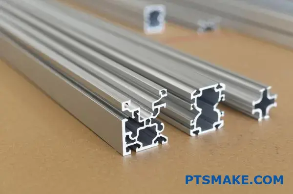 Assorted 6063-T6 aluminum t slot profiles in 20, 30, 40 series sizes