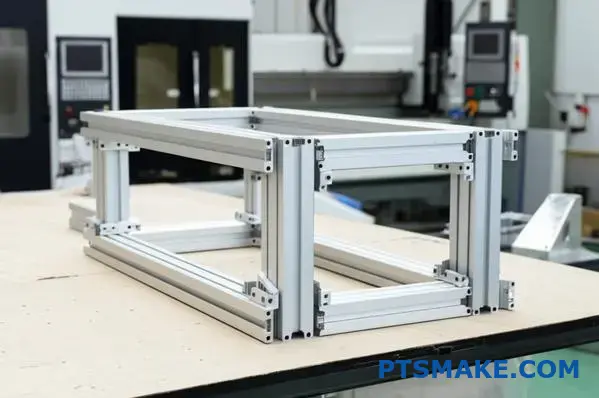 Strong t slot aluminum profile frame with matte finish used for CNC machine structure